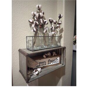 Farmhouse "Farm Fresh" Style Shelf and Decorations (cotton/chicken)